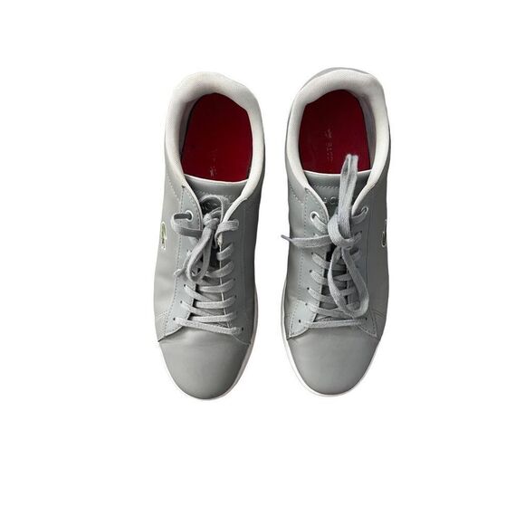 Lacoste Men's Gray Hydez Leather Padded Collar Sneakers Size 10 - Picture 7 of 16